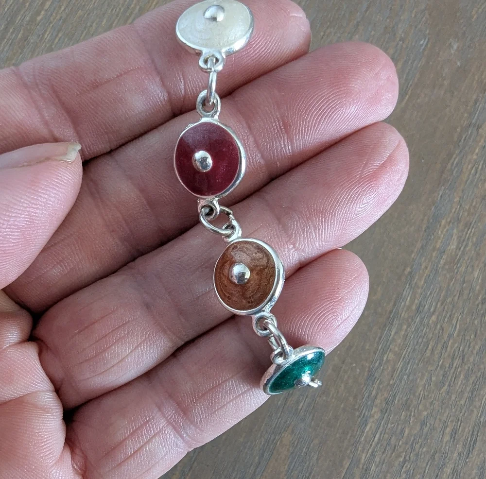 Elegant Multicolor Silver Bracelet